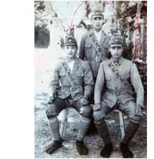 Native-Taiwanese volunteer soldiers,their wives and Japanese policemen who lead them